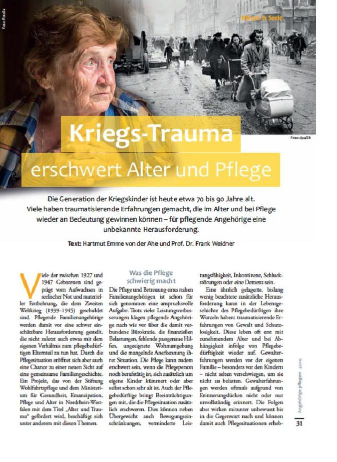 Hartmut Emme von der Ahe/ Frank Weidner (2015): Kriegs-Trauma erschwert Alter und Pflege